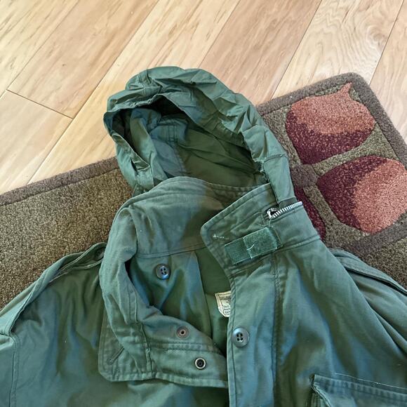 Men's Medium Field Coat Green Olice M-65 Jacket 1960/1970s Vintage Military Army - Picture 8 of 8
